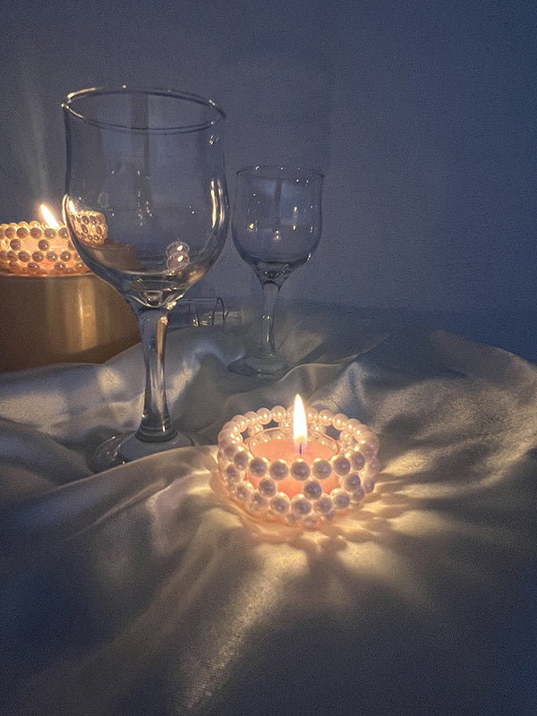 Pearl tea-light candle holder